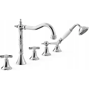 Vodovodní baterie Vanová baterie na okraj vany Tres CLASIC stříbrná