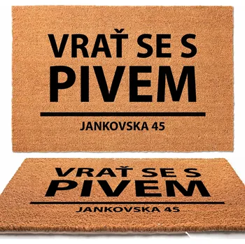 Rohožka KOKOSOVÁ ROHOŽKA 40X60 CM VSTUPNÍ ODOLNÁ | PERSONALIZOVANÁ S VAŠÍ ADRESOU VZOR