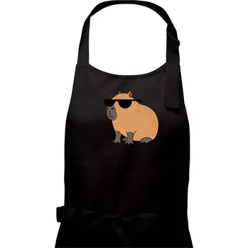 Kuchyňská zástěra Hustá kapybara - Pánská zástěra na vaření - Univerzální velikost ( Černá )