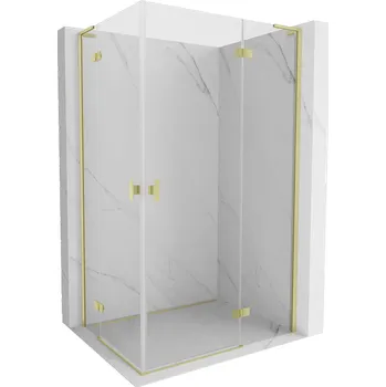 Mexen Mist-H L Duo sprchový kout s otočnými dveřmi vpravo 85 x 120 cm, transparentní, zlatý kartáčovaný - 8A5L-085L-120P-55-00 Sprchové kouty