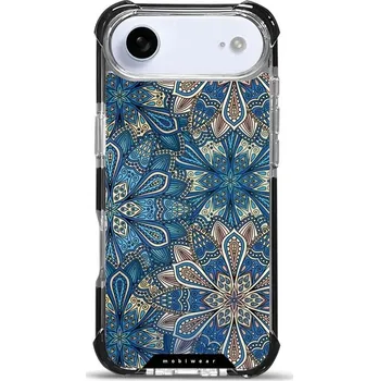 Pouzdro na mobilní telefon Odolný obal Mobiwear MagSafe Elite Bumper - Apple iPhone Air - D015D Modré mandala květy (Odolný kryt, pouzdro, obal Mobiwear Elite Bumper na mobil Apple iPhone Air - D015D Modré mandala květy, materiál Plast + TPU silikon + kov - zesílená ochrana telefon
