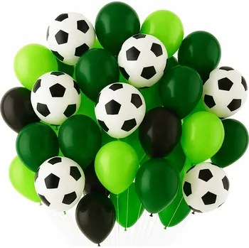 Balónek LATEXOVÉ BALÓNKY 32 ks FOTBALOVÝ MÍČ fotbalové ZELENO ČERNÉ w2