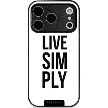 Pouzdro na mobilní telefon Lesklý kryt Mobiwear Glossy - Apple iPhone 17 Pro - G070G Live simply (Prémiové lesklé pouzdro, obal, kryt Mobiwear Glossy na mobil Apple iPhone 17 Pro - G070G Live simply, materiál Plast + TPU silikon - krytí po všech stranách, neošoupatelný potisk, tenk