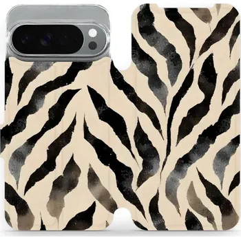 Pouzdro na mobilní telefon Flipové pouzdro Mobiwear - Google Pixel 10 Pro XL - VA53S Zebří (Knížkové flip pouzdro, obal, kryt na mobil Google Pixel 10 Pro XL - VA53S Zebří, materiál Umělá kůže + TPU - ochrana 360°, stojánek, silikonová vanička, magnetické zavírání)