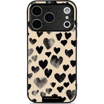 Pouzdro na mobilní telefon Lesklý kryt Mobiwear Glossy - Apple iPhone 17 Pro - GA51G Černá srdíčka (Prémiové lesklé pouzdro, obal, kryt Mobiwear Glossy na mobil Apple iPhone 17 Pro - GA51G Černá srdíčka, materiál Plast + TPU silikon - krytí po všech stranách, neošoupatelný potisk,)