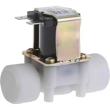 Ventil Elektromagnetický ventil 12V na vodu plastový, příruby G3/4”, NC