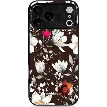 Pouzdro na mobilní telefon Lesklý kryt Mobiwear Glossy - Apple iPhone 17 Pro Max - GP72G Květy na hnědé (Prémiové lesklé pouzdro, obal, kryt Mobiwear Glossy na mobil Apple iPhone 17 Pro Max - GP72G Květy na hnědé, materiál Plast + TPU silikon - krytí po všech stranách, neošoupateln