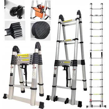 Žebřík Hliníkový Žebřík Hooha 2 x 14 do 150 kg