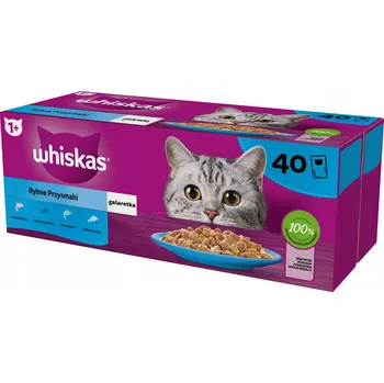 Krmivo pro kočku WHISKAS mokré krmivo pro kočky – rybí příchutě v želé – kapsičky 40x85 g