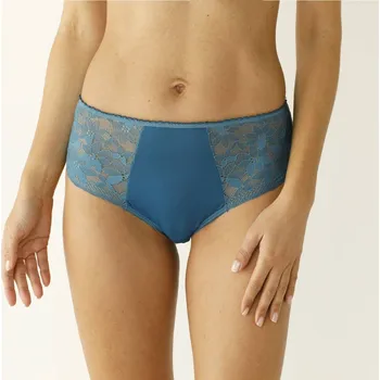 Kalhotky Blancheporte Sada 2 kalhotek maxi z krajky a mikrovlákna černá+tyrkysová 50/52