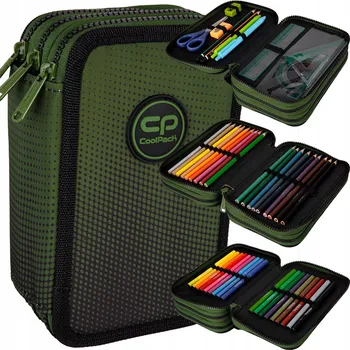 Penál Coolpack penál tříkomorový JUMPER s vybavením