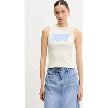Top Tommy Jeans DW0DW21339 béžová 01X, vel. XL