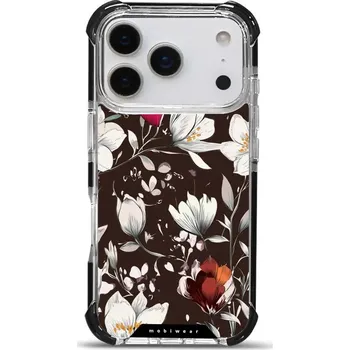 Pouzdro na mobilní telefon Odolný obal Mobiwear MagSafe Elite Bumper - Apple iPhone 17 Pro - DP72D Květy na hnědé (Odolný kryt, pouzdro, obal Mobiwear Elite Bumper na mobil Apple iPhone 17 Pro - DP72D Květy na hnědé, materiál Plast + TPU silikon + kov - zesílená ochrana telefonu,)
