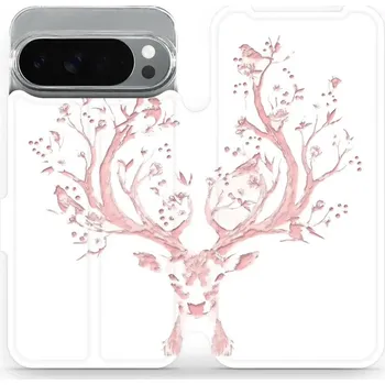 Pouzdro na mobilní telefon Flipové pouzdro Mobiwear - Google Pixel 10 Pro XL - M007S Růžový jelínek (Knížkové flip pouzdro, obal, kryt na mobil Google Pixel 10 Pro XL - M007S Růžový jelínek, materiál Umělá kůže + TPU - ochrana 360°, stojánek, silikonová vanička, magnetické zavírání