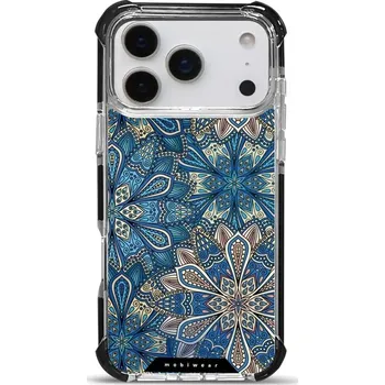 Pouzdro na mobilní telefon Odolný obal Mobiwear MagSafe Elite Bumper - Apple iPhone 17 Pro Max - D015D Modré mandala květy (Odolný kryt, pouzdro, obal Mobiwear Elite Bumper na mobil Apple iPhone 17 Pro Max - D015D Modré mandala květy, materiál Plast + TPU silikon + kov - zesílená)