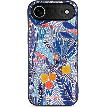 Lesklý kryt Mobiwear Glossy - Apple iPhone Air - G037G - Modrá květena (Prémiové lesklé pouzdro, obal, kryt Mobiwear Glossy na mobil Apple iPhone Air - G037G - Modrá květena, materiál Plast + TPU silikon - krytí po všech stranách, neošoupatelný potisk,)