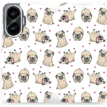 Pouzdro na mobilní telefon Flipové pouzdro Mobiwear - Xiaomi Poco F7 - M097P Mopsíci (Knížkové flip pouzdro, obal, kryt na mobil Xiaomi Poco F7 - M097P Mopsíci, materiál Umělá kůže + TPU - ochrana 360°, stojánek, silikonová vanička, magnetické zavírání)