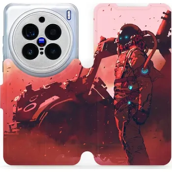 Pouzdro na mobilní telefon Flipové pouzdro Mobiwear - Vivo X200 Pro - MA09S Průzkumník s červeným vozítkem (Knížkové flip pouzdro, obal, kryt na mobil Vivo X200 Pro - MA09S Průzkumník s červeným vozítkem, materiál Umělá kůže + TPU - ochrana 360°, stojánek, silikonová vanička,)