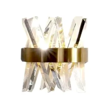 Nástěnné svítidlo Nástěnná lampa křišťálová Amsterdam Crystal Prisms 30 cm zlatá 2xE14