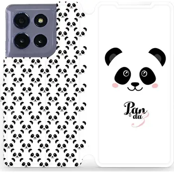 Pouzdro na mobilní telefon Flipové pouzdro Mobiwear - Motorola Moto G86 5G - M030P Panda Amálka (Knížkové flip pouzdro, obal, kryt na mobil Motorola Moto G86 5G - M030P Panda Amálka, materiál Umělá kůže + TPU - ochrana 360°, stojánek, silikonová vanička, magnetické zavírání)
