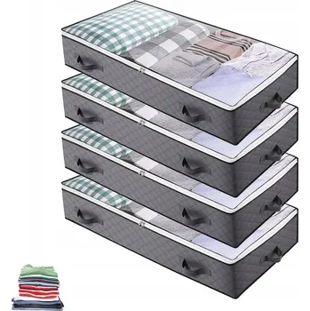 Úložný box 4 KS Organizér Obal Kontejner na povlečení oblečení VELKÝ odolný 90L