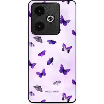 Pouzdro na mobilní telefon Lesklý kryt Mobiwear Glossy - Realme GT 7T - GP77G Fialoví motýlci (Prémiové lesklé pouzdro, obal, kryt Mobiwear Glossy na mobil Realme GT 7T - GP77G Fialoví motýlci, materiál Plast + TPU silikon - krytí po všech stranách, neošoupatelný potisk, tenké)
