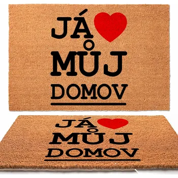 Rohožka VCHODOVÁ ROHOŽKA | 40X60 KOKOSOVÁ ODOLNÁ POTISK MILUJI SVŮJ DOMOV MIX VZORŮ