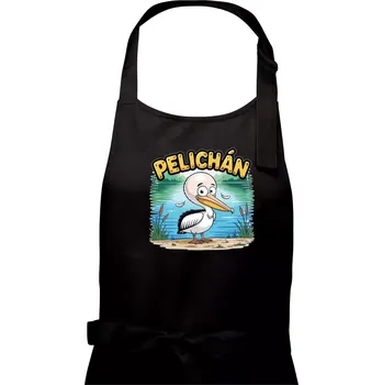 Kuchyňská zástěra Pelichán - Pánská zástěra na vaření - Univerzální velikost ( Černá )