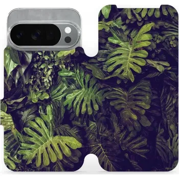 Pouzdro na mobilní telefon Flipové pouzdro Mobiwear - Google Pixel 10 Pro - V136P Zelená stěna z listů (Knížkové flip pouzdro, obal, kryt na mobil Google Pixel 10 Pro - V136P Zelená stěna z listů, materiál Umělá kůže + TPU - ochrana 360°, stojánek, silikonová vanička, magnetické)