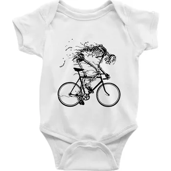 Kojenecký body Gravel Bike - kostra - Body kojenecké s krátkým rukávem - Krátký r. 3-6 měs ( Bílá )