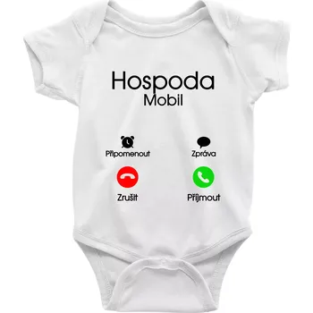 Kojenecký body Hospoda volá - Body kojenecké s krátkým rukávem - Krátký r. 3-6 měs ( Bílá )