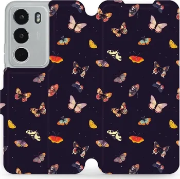 Pouzdro na mobilní telefon Flipové pouzdro Mobiwear - Realme C71 - VP78S Barevní motýlci (Knížkové flip pouzdro, obal, kryt na mobil Realme C71 - VP78S Barevní motýlci, materiál Umělá kůže + TPU - ochrana 360°, stojánek, silikonová vanička, magnetické zavírání)