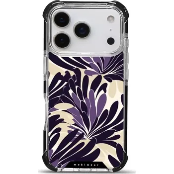 Pouzdro na mobilní telefon Odolný obal Mobiwear MagSafe Elite Bumper - Apple iPhone 17 Pro - DA47D Fialová flóra (Odolný kryt, pouzdro, obal Mobiwear Elite Bumper na mobil Apple iPhone 17 Pro - DA47D Fialová flóra, materiál Plast + TPU silikon + kov - zesílená ochrana telefonu,)