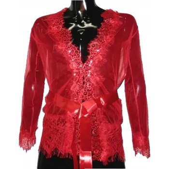 Podprsenka PENUÁR + TANGA SEXY ŽUPAN ČERVENÁ