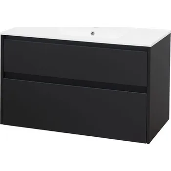 Koupelnový nábytek Mereo Opto, koupelnová skříňka s keramickým umyvadlem 101 cm, černá CN942