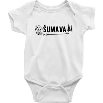 Kojenecký body Šumava nápis - Body kojenecké s krátkým rukávem - Krátký r. 3-6 měs ( Bílá )
