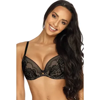 Podprsenka Dámská podprsenka MEDISON M-3201/11 ČERNÁ A BÉŽOVÁ 70B