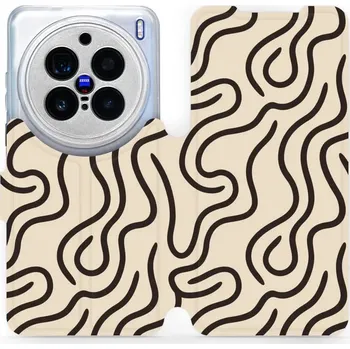 Pouzdro na mobilní telefon Flipové pouzdro Mobiwear - Vivo X200 Pro - VA60S Linky (Knížkové flip pouzdro, obal, kryt na mobil Vivo X200 Pro - VA60S Linky, materiál Umělá kůže + TPU - ochrana 360°, stojánek, silikonová vanička, magnetické zavírání)