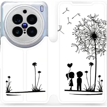 Pouzdro na mobilní telefon Flipové pouzdro Mobiwear - Vivo X200 Pro - MH16P Dvojice s pampeliškou (Knížkové flip pouzdro, obal, kryt na mobil Vivo X200 Pro - MH16P Dvojice s pampeliškou, materiál Umělá kůže + TPU - ochrana 360°, stojánek, silikonová vanička, magnetické zavírání)