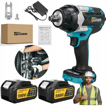 Bezkomutátorový rázový utahovák 1800NM 1/2" klíč na nářadí Sada 2 krabic na přenášení baterií