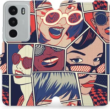 Pouzdro na mobilní telefon Flipové pouzdro Mobiwear - Realme C71 - VP18P Komiks (Knížkové flip pouzdro, obal, kryt na mobil Realme C71 - VP18P Komiks, materiál Umělá kůže + TPU - ochrana 360°, stojánek, silikonová vanička, magnetické zavírání)