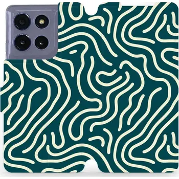 Pouzdro na mobilní telefon Flipové pouzdro Mobiwear - Motorola Moto G86 5G - VA61S Béžové linky (Knížkové flip pouzdro, obal, kryt na mobil Motorola Moto G86 5G - VA61S Béžové linky, materiál Umělá kůže + TPU - ochrana 360°, stojánek, silikonová vanička, magnetické zavírání)