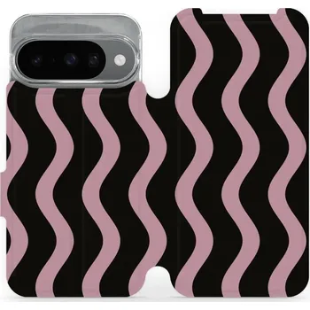 Pouzdro na mobilní telefon Flipové pouzdro Mobiwear - Google Pixel 10 - VA54S Fialové vlnky (Knížkové flip pouzdro, obal, kryt na mobil Google Pixel 10 - VA54S Fialové vlnky, materiál Umělá kůže + TPU - ochrana 360°, stojánek, silikonová vanička, magnetické zavírání)