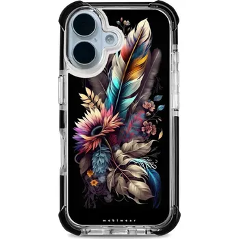 Pouzdro na mobilní telefon Odolný obal Mobiwear MagSafe Elite Bumper - Apple iPhone 17 – D011D Kytice s pírkem (Odolný kryt, pouzdro, obal Mobiwear Elite Bumper na mobil Apple iPhone 17 - D016D Kytice s pírkem, materiál Plast + TPU silikon + kov - zesílená ochrana telefonu, podpora