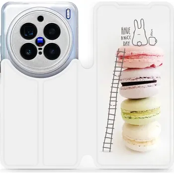 Pouzdro na mobilní telefon Flipové pouzdro Mobiwear - Vivo X200 Pro - M090P Makronky (Knížkové flip pouzdro, obal, kryt na mobil Vivo X200 Pro - M090P Makronky, materiál Umělá kůže + TPU - ochrana 360°, stojánek, silikonová vanička, magnetické zavírání)