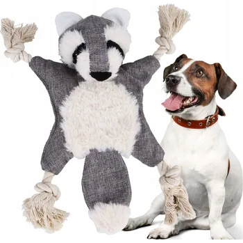 Hračka pro psa Plyšová Hračka pro psa Wesoły Pupil, šustící, pískací, s provazem