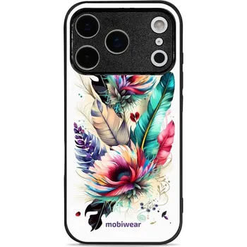 Pouzdro na mobilní telefon Lesklý kryt Mobiwear Glossy - Apple iPhone 17 Pro - G017G Pírka a květy (Prémiové lesklé pouzdro, obal, kryt Mobiwear Glossy na mobil Apple iPhone 17 Pro - G017G Pírka a květy, materiál Plast + TPU silikon - krytí po všech stranách, neošoupatelný potisk,)