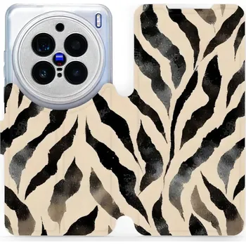 Pouzdro na mobilní telefon Flipové pouzdro Mobiwear - Vivo X200 Pro - VA53S Zebří (Knížkové flip pouzdro, obal, kryt na mobil Vivo X200 Pro - VA53S Zebří, materiál Umělá kůže + TPU - ochrana 360°, stojánek, silikonová vanička, magnetické zavírání)