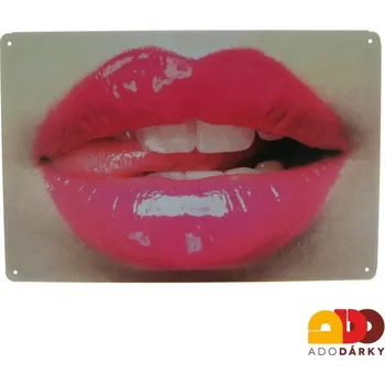 Plechová cedule Plechová cedule "Rty, zuby, jazyk" 20 x 30 cm (Plechová cedule na zeď)
