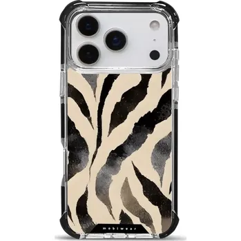 Pouzdro na mobilní telefon Odolný obal Mobiwear MagSafe Elite Bumper - Apple iPhone 17 Pro Max - DA53D Zebří (Odolný kryt, pouzdro, obal Mobiwear Elite Bumper na mobil Apple iPhone 17 Pro Max - DA53D Zebří, materiál Plast + TPU silikon + kov - zesílená ochrana telefonu, podpora)
